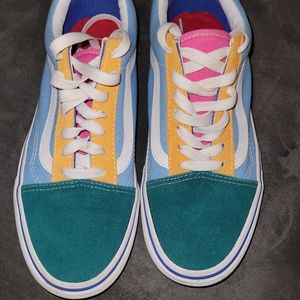 Multi colored Vans size 5.5 kids (7 womens)